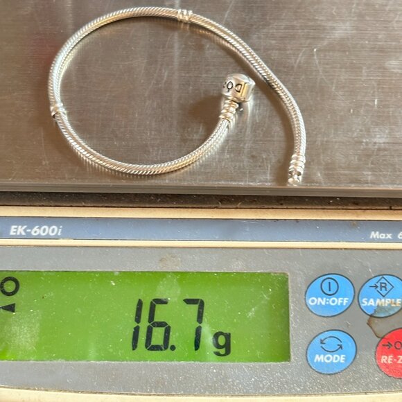 VTG Pandora ALE Serpentine Link Slide Charm Chain Bracelet Size 9" Length - Picture 12 of 12